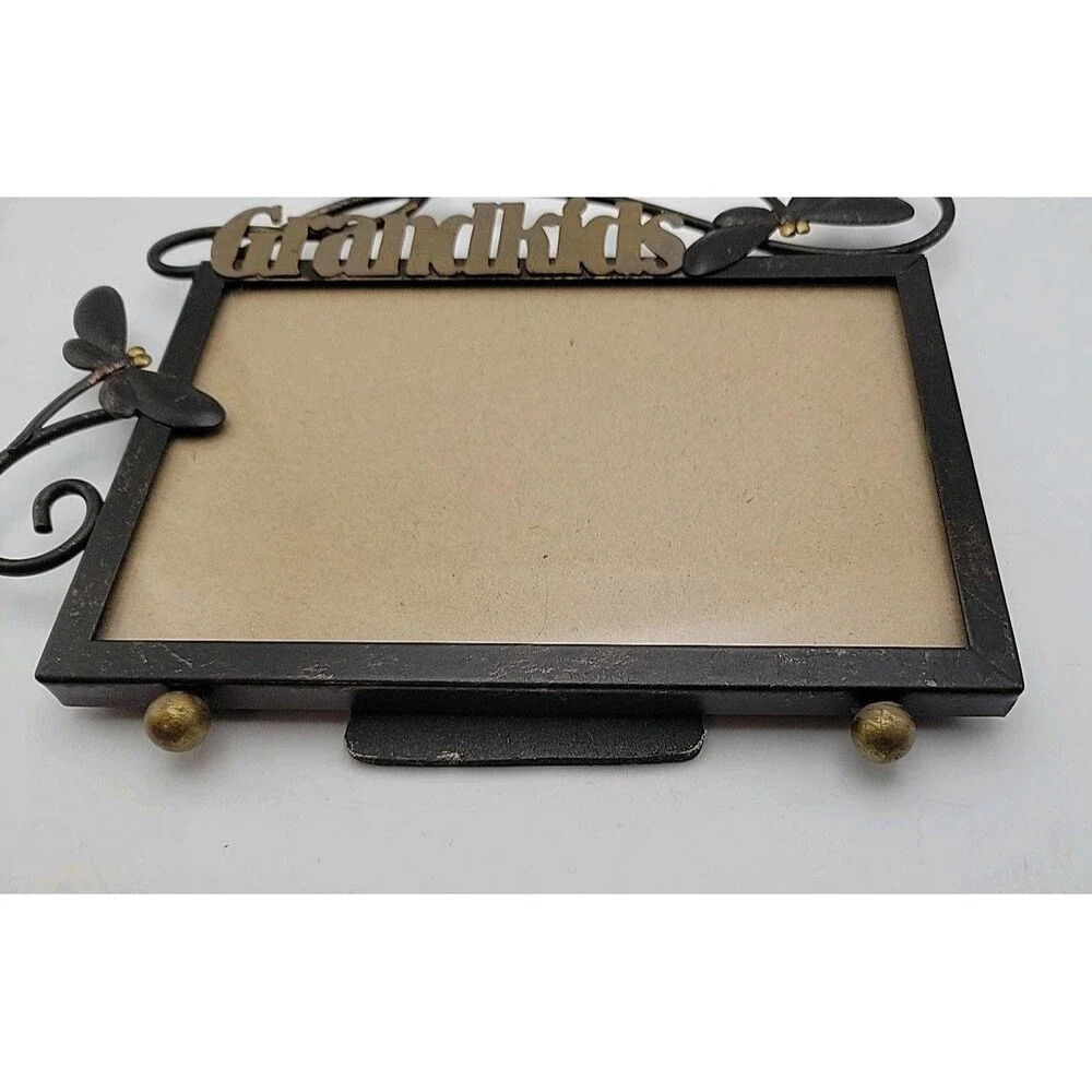 Grandkids Dragonfly Metal Picture Frame Easel Style 4x6